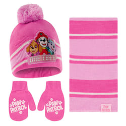 Nickelodeon Girls Toddler Winter Hat  Scarf & Mittens Set 2-4 Or Paw P