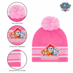 Nickelodeon Girls Toddler Winter Hat  Scarf & Mittens Set 2-4 Or Paw P