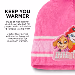 Nickelodeon Girls Toddler Winter Hat  Scarf & Mittens Set 2-4 Or Paw P