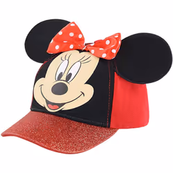 Disney Baseball Cap  Minnie Mouse Ears Adjustable Toddler 2-4  Red Gli