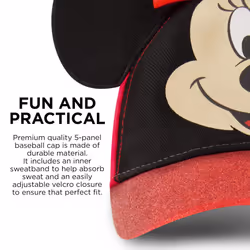 Disney Girls Baseball Cap  Minnie Mouse Ears Adjustable Hats For Kids