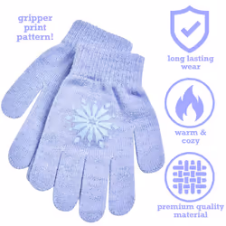 Disney Little Girls Frozen Elsa and Anna Beanie Hat and Gloves Cold We