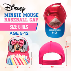 Disney Minnie Mouse Girls Baseball Cap (Pink)