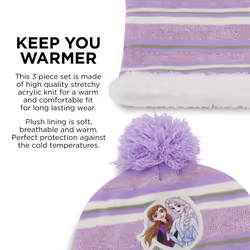 Frozen Disney Girls Toddler Winter Hat  Scarf And Mittens Set 2-4 Elsa