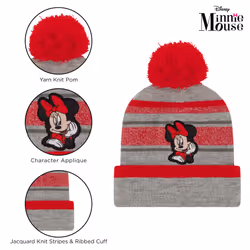Disney Girls Toddler Winter Hat  Scarf & Mittens Set 2-4 Or Minnie Mou