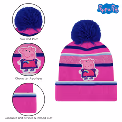 Hasbro Girls Winter Accessory Hat and Mittens Set  Peppa Pig Toddler B