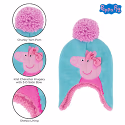 Hasbro Girls Winter Accessory Hat and Mittens Set  Peppa Pig Toddler B