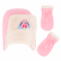 Hasbro Girls Winter Accessory Hat and Mittens Set Peppa Pig Toddler Beanie for Toddler Ages 2-4