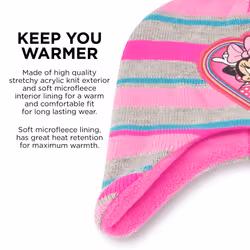 Disney girls Minnie Mouse Toddler Girl Winter and Mitten Set Beanie Ha