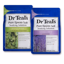 Dr Teal's Epsom Salt Bath Soaking Solution Gift Set (Eucalyptus and Lavender 2 Pack 3lb Each) - Soothe and Sleep & Relax and ...