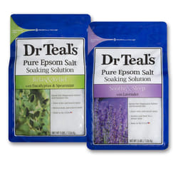 Dr Teal's Epsom Salt Bath Soaking Solution Gift Set (Eucalyptus and Lavender 2 Pack  3lb Each) - Soothe and Sleep & Relax and Relief - Soothe Achy Mus