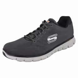 ) Mens Skechers Casual Trainer Synergy Fine Tune - UK 6, Charcoal/Black (Grey