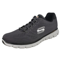 ) Mens Skechers Casual Trainer Synergy Fine Tune - UK 6, Charcoal/Black (Grey