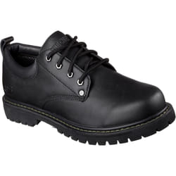 ) Skechers Tom Cats Leather Men's Black Lace-Up Shoes - Black, 7 (Adults'