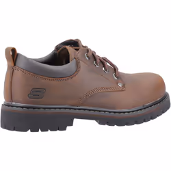 ) Skechers Tom Cats Leather Men's Dark Brown Lace-Up Shoes - Brown, 7 (Adults'
