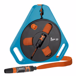 GARDENA Classic roll-fix flat hose 20 with cassette: Space-saving hose cassette with water hose (Ã 12 mm in cassette)