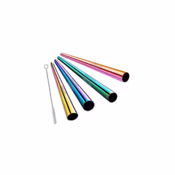 ALINK Extra Wide Metal Reusable Straws, Stainless Steel Drinking Straws 4 Set - Boba Smoothie Straws, 12mm Jumbo Bubble Tea S ...