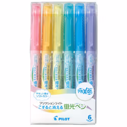 Pilot Frixion Light Soft Color Erasable Highlighter Pen 6 Color Set SFL-60SL-6CS