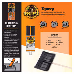 Gorilla 2 Part Epoxy  5 Minute Set  .85 ounce Syringe  Clear  (Pack of