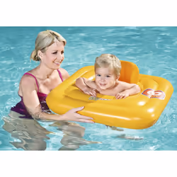 Bestway Baby Swim Safe Seat (Step A) Learn to Swim Square Inflatable,Yellow, 0-12 Months