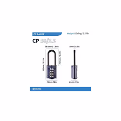Squire Heavy Duty Padlock (CP50/2.5) - Toughest Extra Long Shackle - 4 Wheel Combination Padlock - Alloy Steel for Corrosion Resistance - Weatherproof