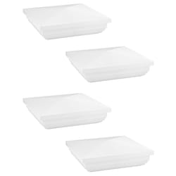 QWORK Vinyl Fence Post Cap  4 Pack 5 x 5 PVC Square Fence Post Top Cover  New England Pyramid Style  for Mailbox  Lamp Post
