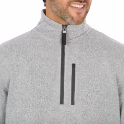 Coleman Men's Lightweight 1/4 Zip Sweater Fleece with Sherpa Collar - Comfortable Quarter Zip Design for Everyday Wear (Shale Heather  Medium)