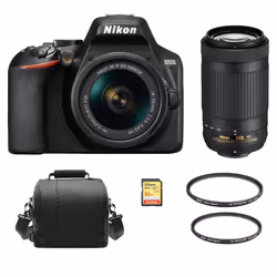 NIKON D3500 KIT 18-55mm VR+70-300MM VR+32GB card+Bag+55&58mm Protector