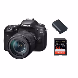 Canon Eos 90D Kit Ef-S 18-135Mm F3.5-5.6 Is Usm+Sandisk 128Gb+Lp-E6N