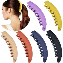 6 Pieces Banana Hair Clips 5 Inch Large Banana Clip for Thin Fine Thick hair Non Slip Banana Claw Clips for Women