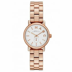 Marc Jacobs Baker Ladies WatchÂ¦White DialÂ¦Rose Gold Stainless Steel BandÂ¦MBM3248