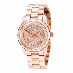 Michael Kors Runway Ladies Watch Rose Gold Paved Crytal MK Dial MK5853