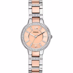 Fossil Virginia Rose Dial Crystal Two-tone Es3405 Women's Watch