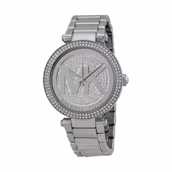 Michael Kors Ladies Parker Watch Stainless Steel Bracelet Silver Crystal Paved Dial MK5925