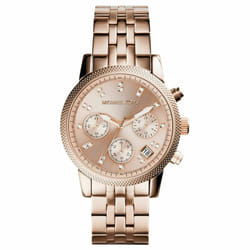 Michael Kors Ritz Ladies WatchÃChronograph DialÃRose Gold Bracelet BandÃMK6077