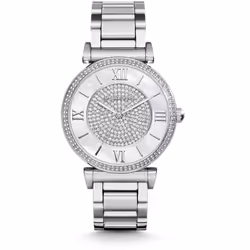 NEW MICHAEL KORS MK3355 WOMEN`S CATLIN BRACELET SILVER STRAP WATCH UK SELLER