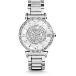 NEW MICHAEL KORS MK3355 WOMEN`S CATLIN BRACELET SILVER STRAP WATCH UK SELLER