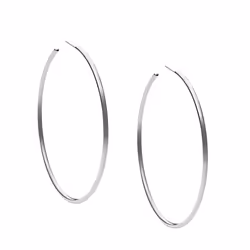 Michael Kors Brass Large Hoop Earrings for Women  Color: Silver (Model: MKJ4162040)