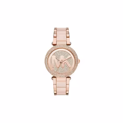Michael Kors Parker Ladies  Watch Rose Gold PVD Bracelet Crystal Paved Dial MK6176