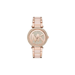 Michael Kors Parker Ladies  Watch Rose Gold PVD Bracelet Crystal Paved Dial MK6176