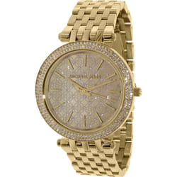 Michael Kors Darci Ladies Watch Gold PVD Bracelet MK Logo Dial MK3398