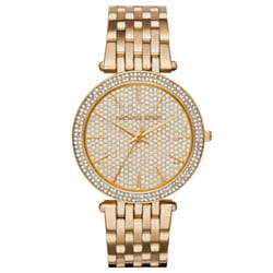 Michael Kors Darci Ladies Watch MK3438Â¦Crystal Pave DialÂ¦GoldTone Stainless Band