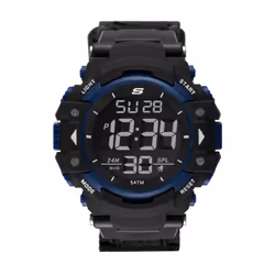 Skechers Men's Keats Digital Chronograph Watch Color: Black/Blue (Model: SR1035)