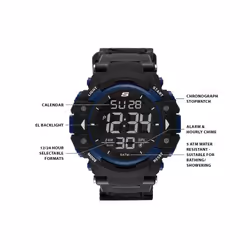 Skechers Men's Keats Digital Chronograph Watch  Color: Black/Blue (Model: SR1035)