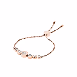 Michael Kors Stainless Steel and Cubic Zirconia Chain Bracelet for Women Color: Rose Gold (Model: MKJ5336791)
