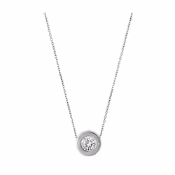 Michael Kors Stainless Steel and Pav? Crystal Pendant Necklace for Women  Color: Silver (Model: MKJ5341040)