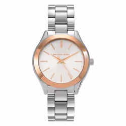 Michael Kors Mini Slim Runway Stainless Steel Ladies Watch¦Silver Dial¦MK3514
