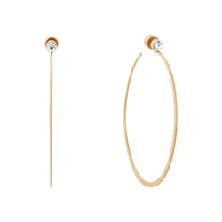 Michael Kors Stainless Steel and Cubic Zirconia Whisper Hoop Earrings for Women  Color: Gold (Model: MKJ5999710)
