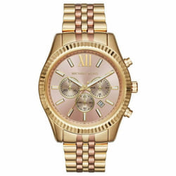 Michael Kors Lexington Rose Gold Dial Ladies WatchÃChronographÃGold StrapÃMK6473
