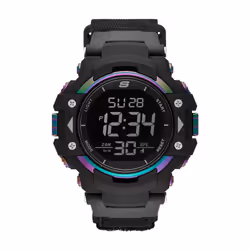 Skechers Men's Keats Digital Chronograph Watch  Color: Black Iridescent (Model: SR1118)